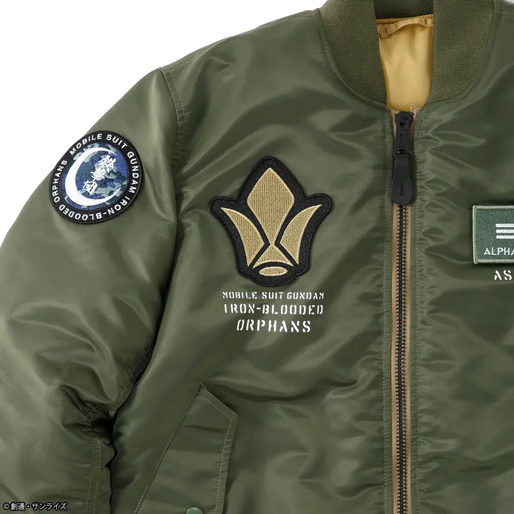『機動戦士ガンダム 鉄血のオルフェンズ』から、ALPHA INDUSTRIESとのコラボによる、新作フライトジャケットMA-1が登場、アクリルスタンドプレゼントキャンペーンも実施！ 画像 6