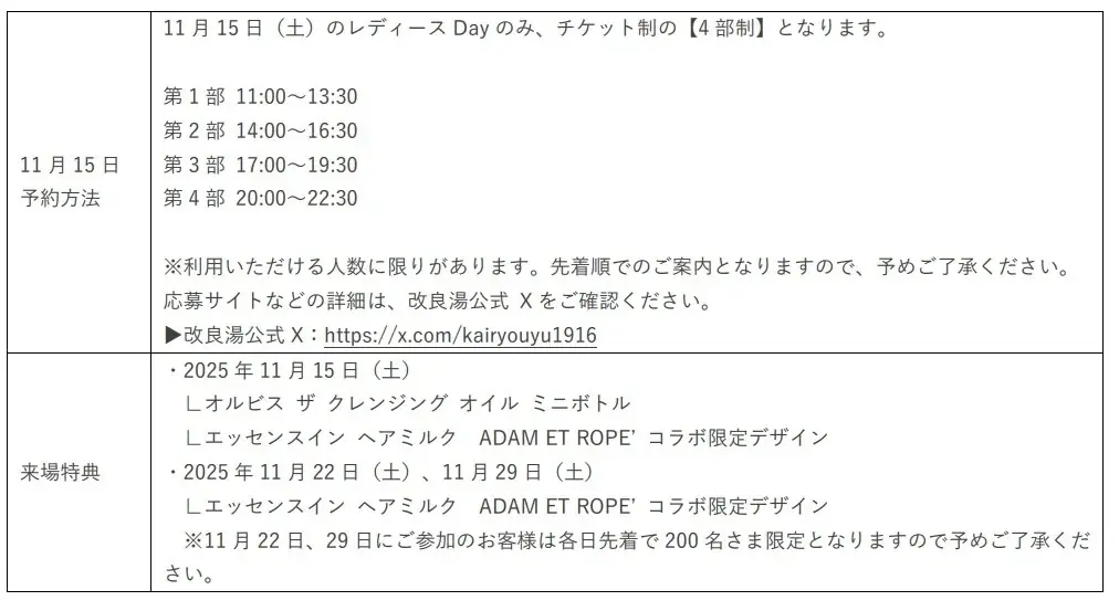 11月15日（土）よりオルビスの人気クレンジングオイルと「改良湯」がコラボ！女性エリアのリニューアルに合わせて『オルビスの湯』を開催 画像 6