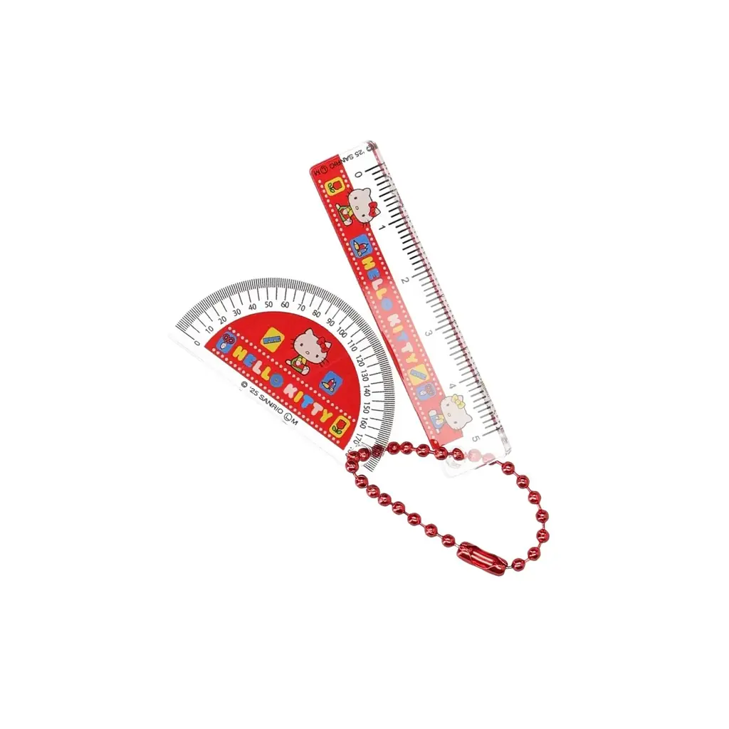 筆箱の中身の定番アイテム、レトロな「定規」と「分度器」がサンリオキャラクターズデザインのチャームになって10月中旬より全国のカプセルトイ自販機に新登場！ 画像 2