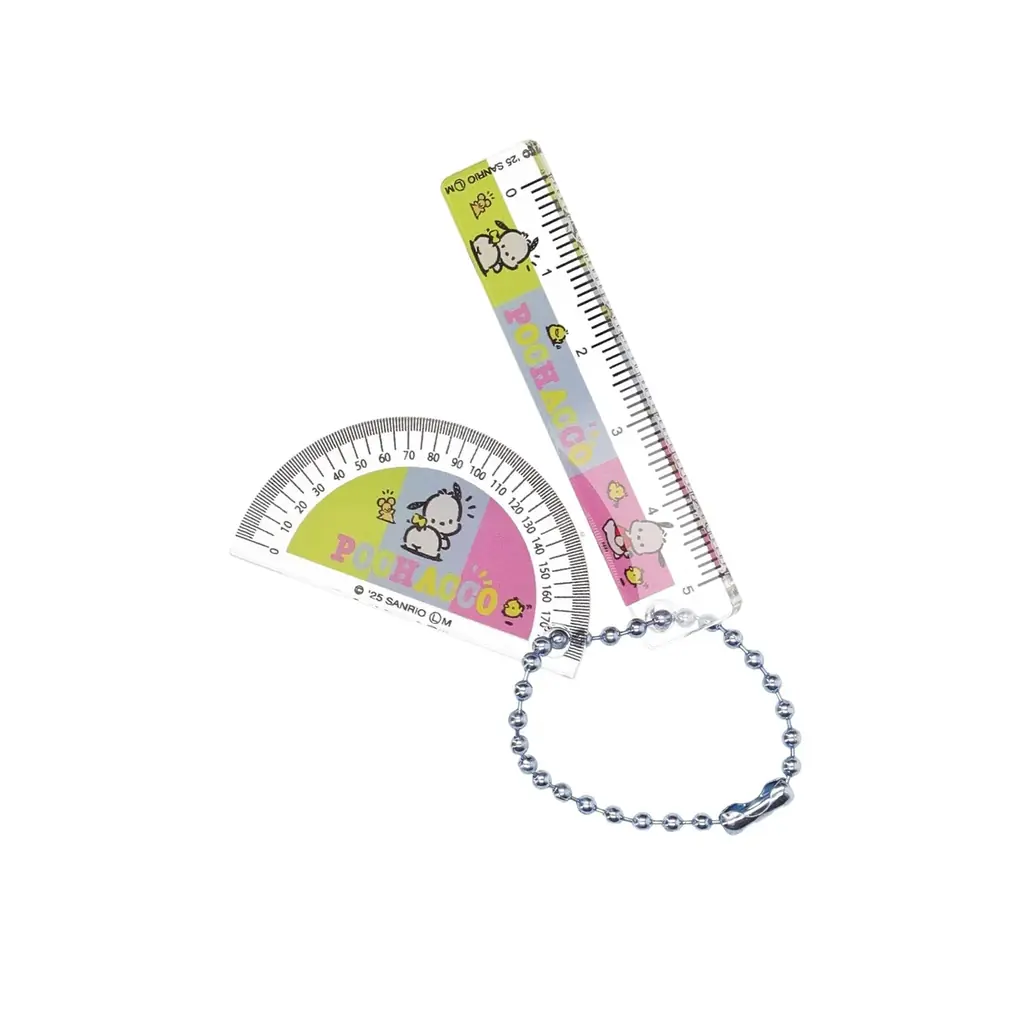 筆箱の中身の定番アイテム、レトロな「定規」と「分度器」がサンリオキャラクターズデザインのチャームになって10月中旬より全国のカプセルトイ自販機に新登場！ 画像 3