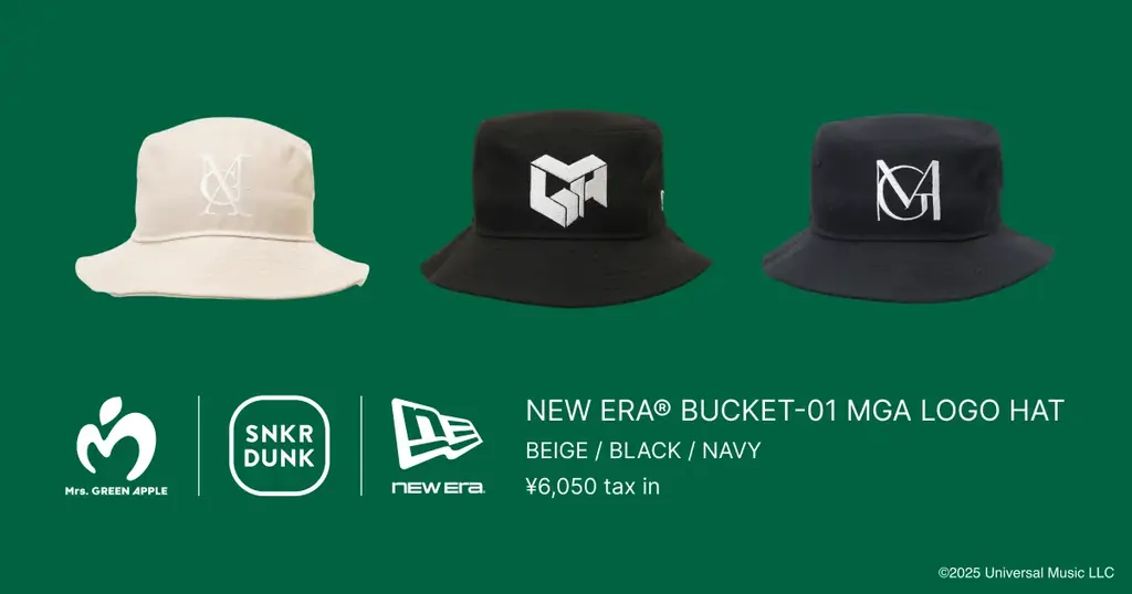 【Mrs. GREEN APPLE×スニダン】NEW ERA®とのコラボレーション、ベースボールキャップ・バケットハットを抽選限定で発売！ 画像 4
