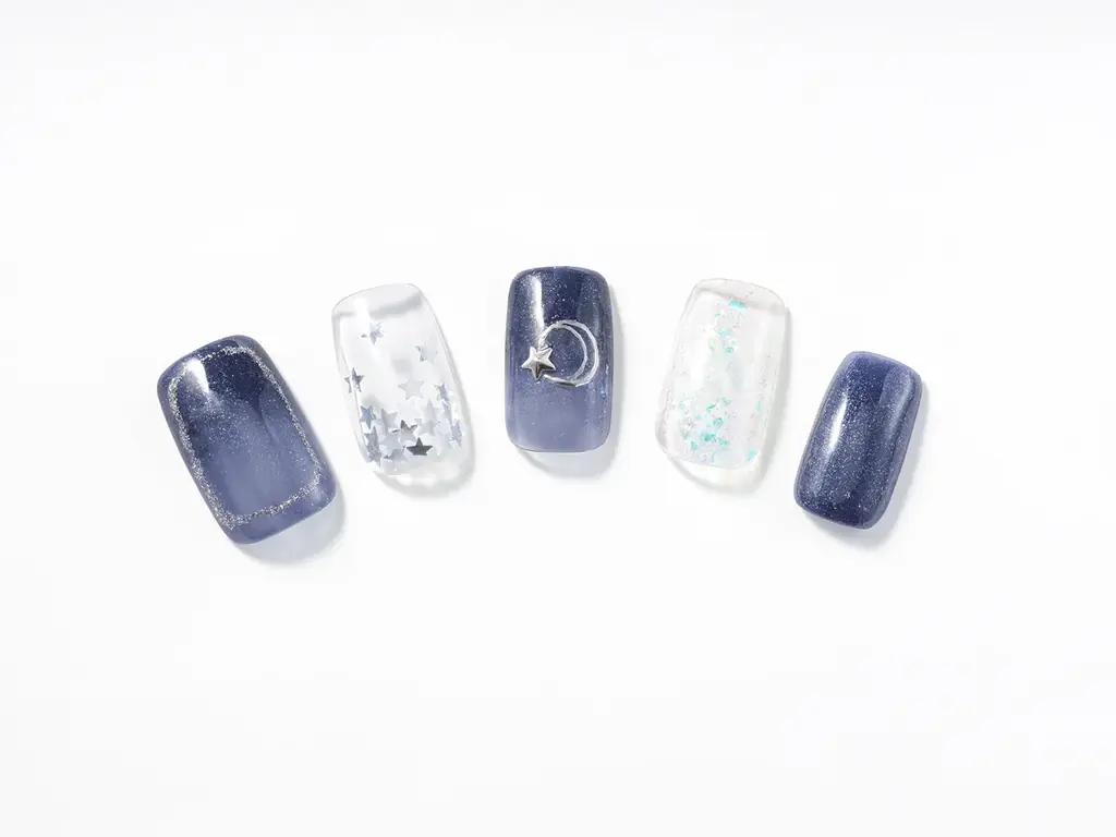 パラドゥの人気のミニネイルの冬のテーマは「12星座エレメント」。指先にまとう、美しき星の彩り。火、風、地、水をイメージした、モードな4色。 画像 9