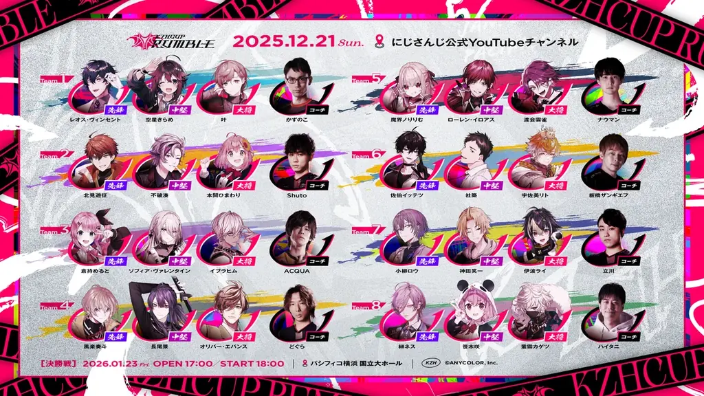 にじさんじ所属バーチャルライバー「葛葉」主催の「KZHCUP RUMBLE in STREET FIGHTER 6」開催決定！決勝戦/エキシビションマッチはKZHCUP初のリアルイベントで実施！ 画像 5