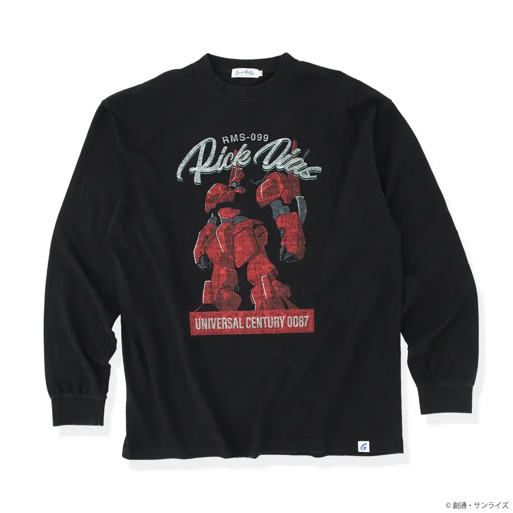 『機動戦士Zガンダム』より、古着的な雰囲気を味わえる、ユーズドスタイルのMS(モビルスーツ)柄ロングスリーブTシャツが登場! 画像 3