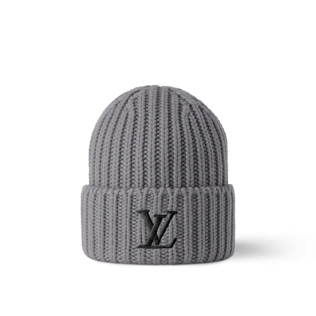 LOUIS VUITTON マフラーとニット帽セット グレー LOUIS VUITTON マフラーとニット帽セット グレー