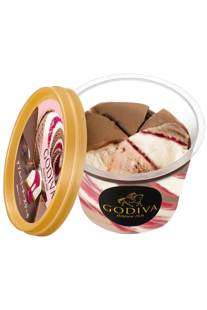 ゴディバ特製のパリッとしたチョコレートを贅沢にコーティング！　ゴディバ カップアイス「ダーク チョコレート」、「ダブルベリー チーズケーキ」登場 画像 2