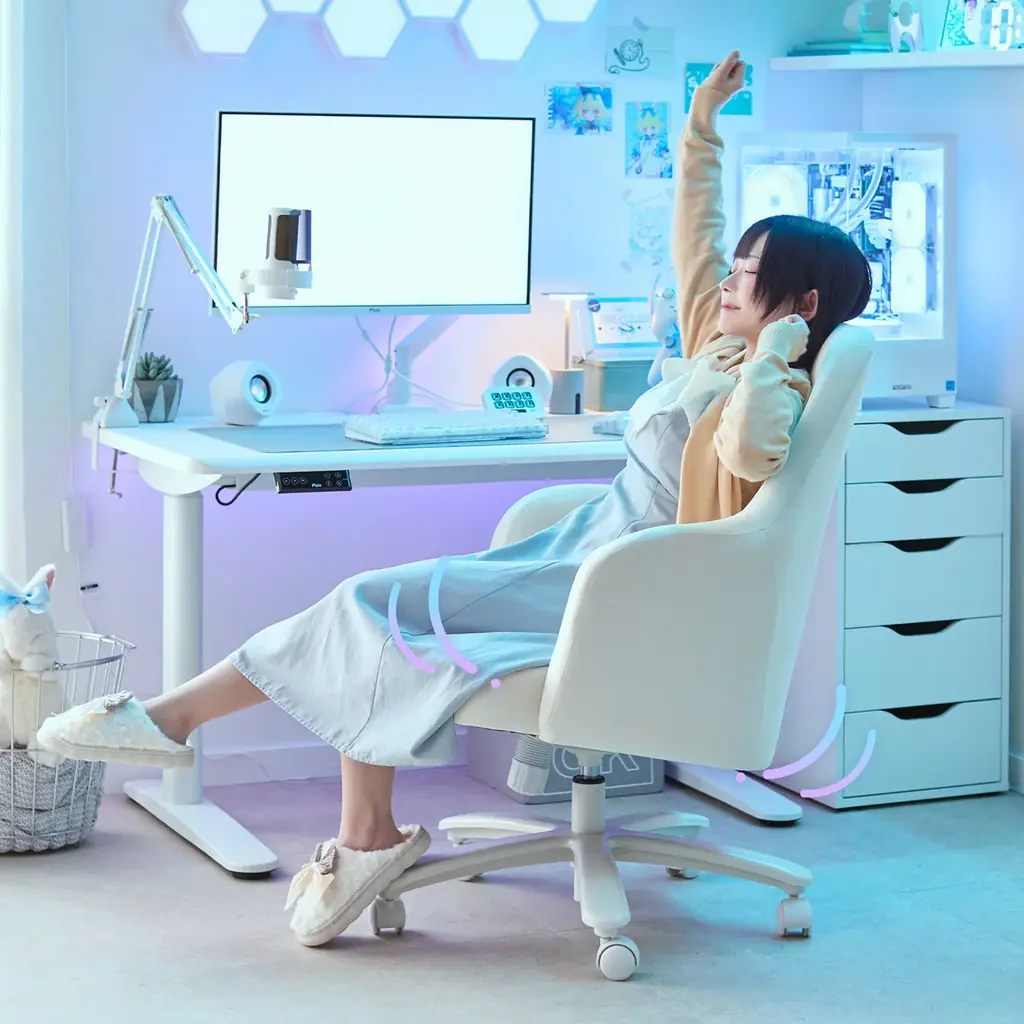 「Pixio」ふわふわもちもちのゲーミングマシュマロチェア。ベロア生地×一体型カーブで包み込むような座り心地を実現したブランド初のゲーミングチェアを新発売。 画像 20