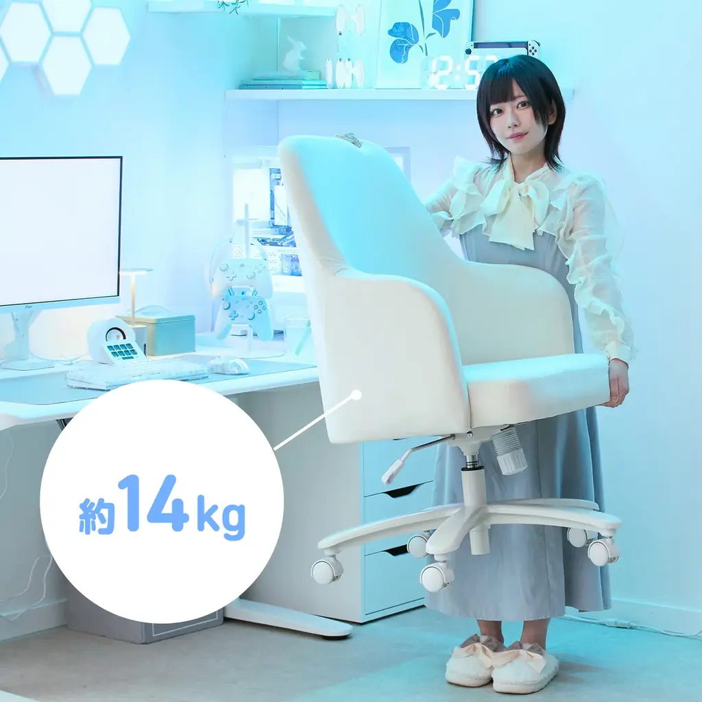 「Pixio」ふわふわもちもちのゲーミングマシュマロチェア。ベロア生地×一体型カーブで包み込むような座り心地を実現したブランド初のゲーミングチェアを新発売。 画像 21