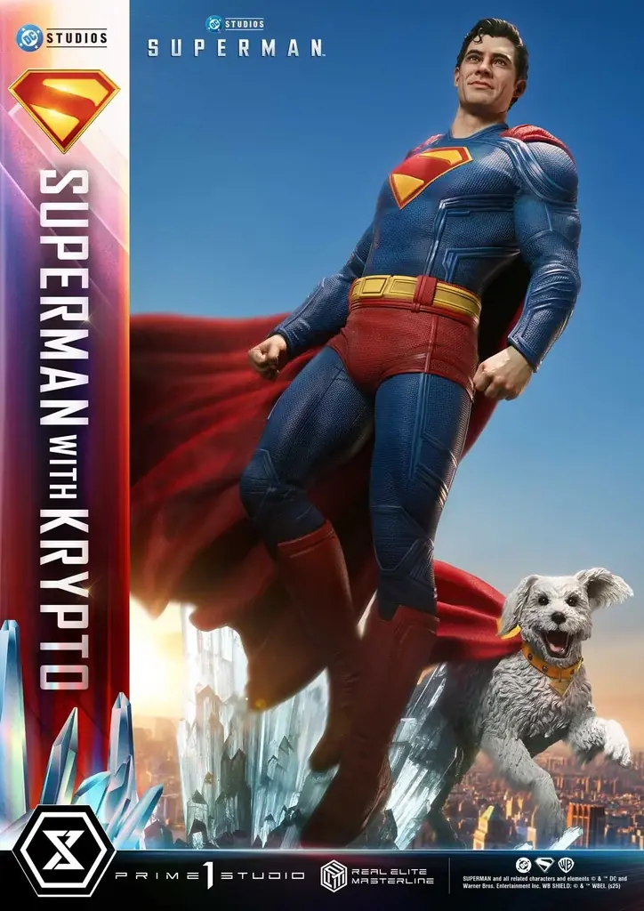 新生DCユニバースから、スーパーマンとクリプトの1/3スケールスタチューが登場 画像 11