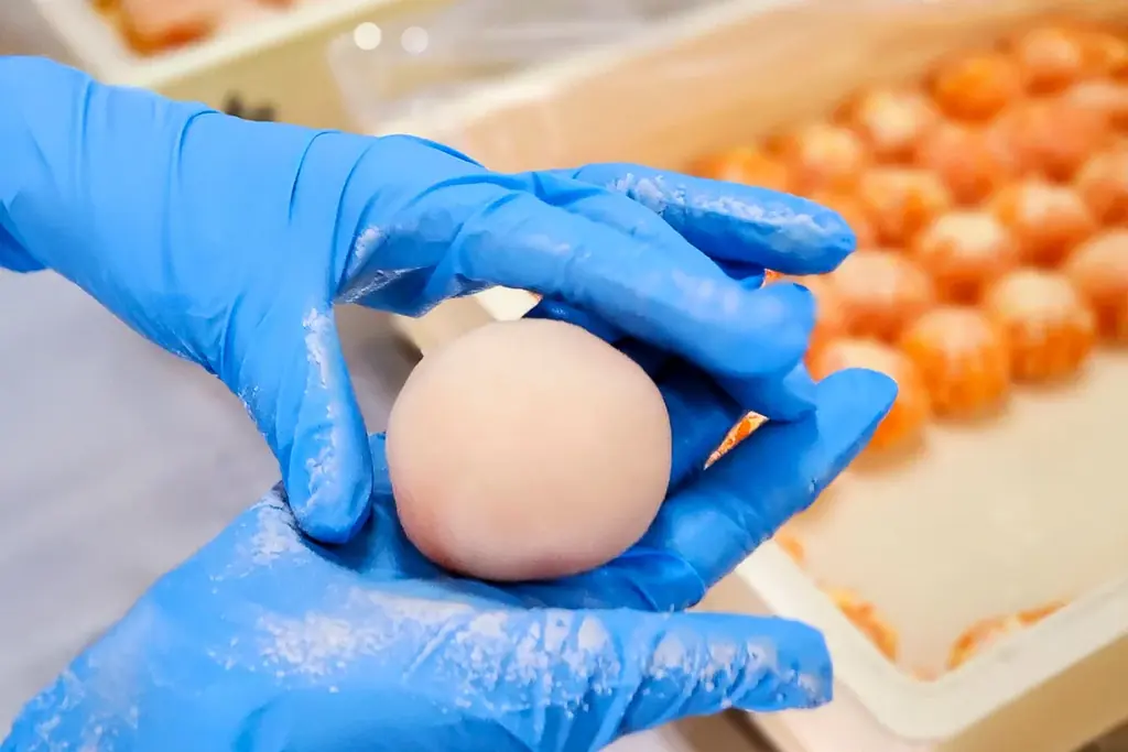 【初冬の2日間限定】果汁ふきだす“汁モンスター”！和歌山県産・有田みかんを丸ごと一個包んだ「みかん大福」今年も登場!! 画像 12