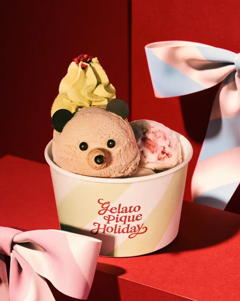 【gelato pique cafe】いちごの帽子をかぶったベアサンタがクレープに！濃厚チーズやオリジナルキャラメルなど冬の味わいを詰め込んだピケカフェホリデー限定メニュー 画像 3