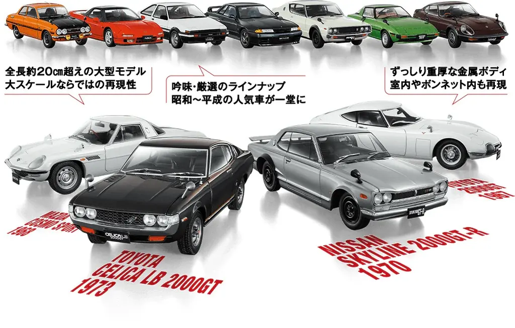 全長およそ20cmの迫力。国産名車の魅力を堪能できる1/18スケールモデルが登場！『1/18 エクストラスケール 国産名車コレクション』創刊のお知らせ 画像 2