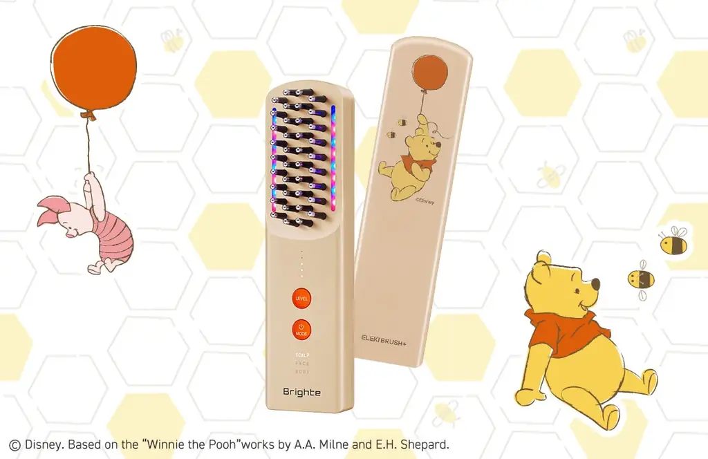 累計75万個突破のBrighteから“くまのプーさん”限定デザインのブラシ型美顔器「ELEKI BRUSH＋」登場！11月17日（月）より数量限定発売 画像 1