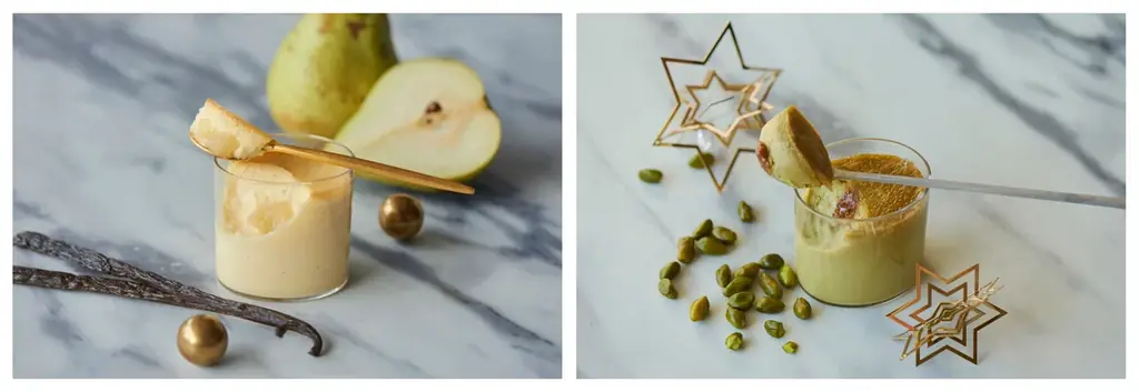 ホリデー限定で洋梨の味わいが広がる「Mr. CHEESECAKE Vanilla Pear」と濃厚なピスタチオにプラリネを忍ばせた「Mr. CHEESECAKE Praline Pistachio」 画像 5