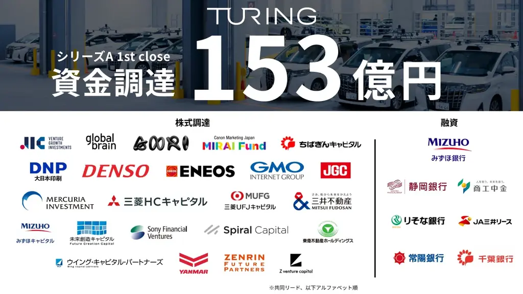 チューリング、シリーズA 1st closeとして153億円の資金調達を実施 画像 1