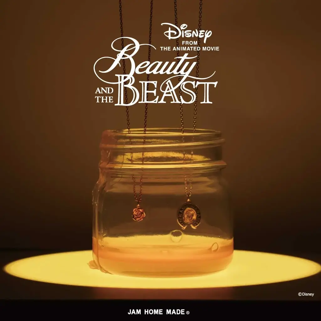 2025 秋冬、JAM HOME MADEのDISNEY新作第2弾！ジャム瓶ラッピングの90Sテイストのプリンセスコレクション！！『リトル・マーメイド』『美女と野獣』『アラジン』のアクセサリー。 画像 2