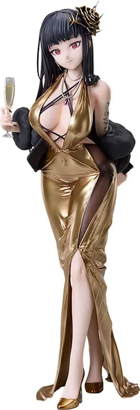 『勝利の女神：NIKKE』より、エリシオンの暗殺部隊〈シージペリラス〉所属の“D”が、シャンパンゴールドのドレスをまとった「シークレットパーティクリーナー」姿のフィギュアで登場。 画像 3