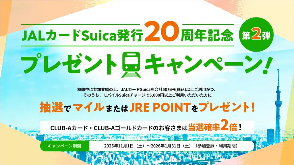 JALカードSuica20周年キャンペーン／参加条件と特典まとめ
