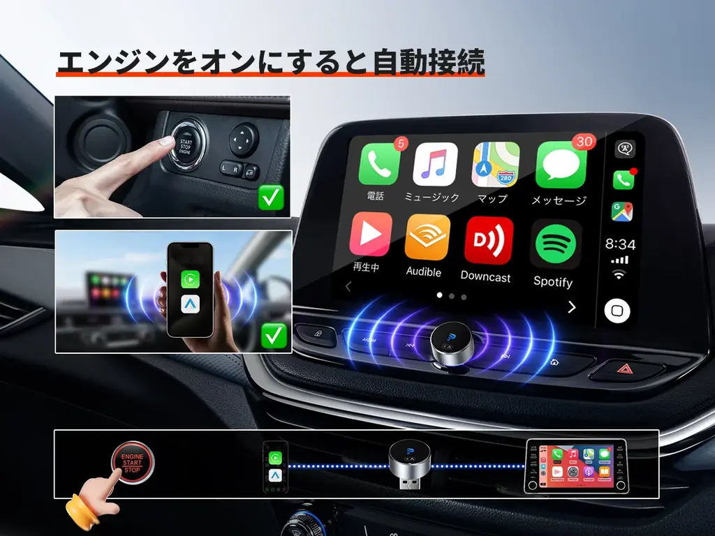 もうケーブルには戻れない。車内がすっきり快適に！CarPlay/Android Autoを無線化する「GetPairr Mini 2.0」発売、ブラックフライデー限定割引も実施！ 画像 2