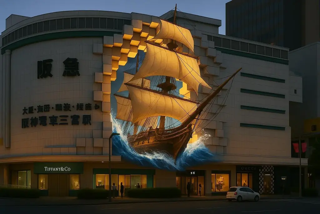 【神戸阪急】三宮にスペシャルな夜がやってくる！「神戸阪急壁面プロジェクションマッピング」 画像 4