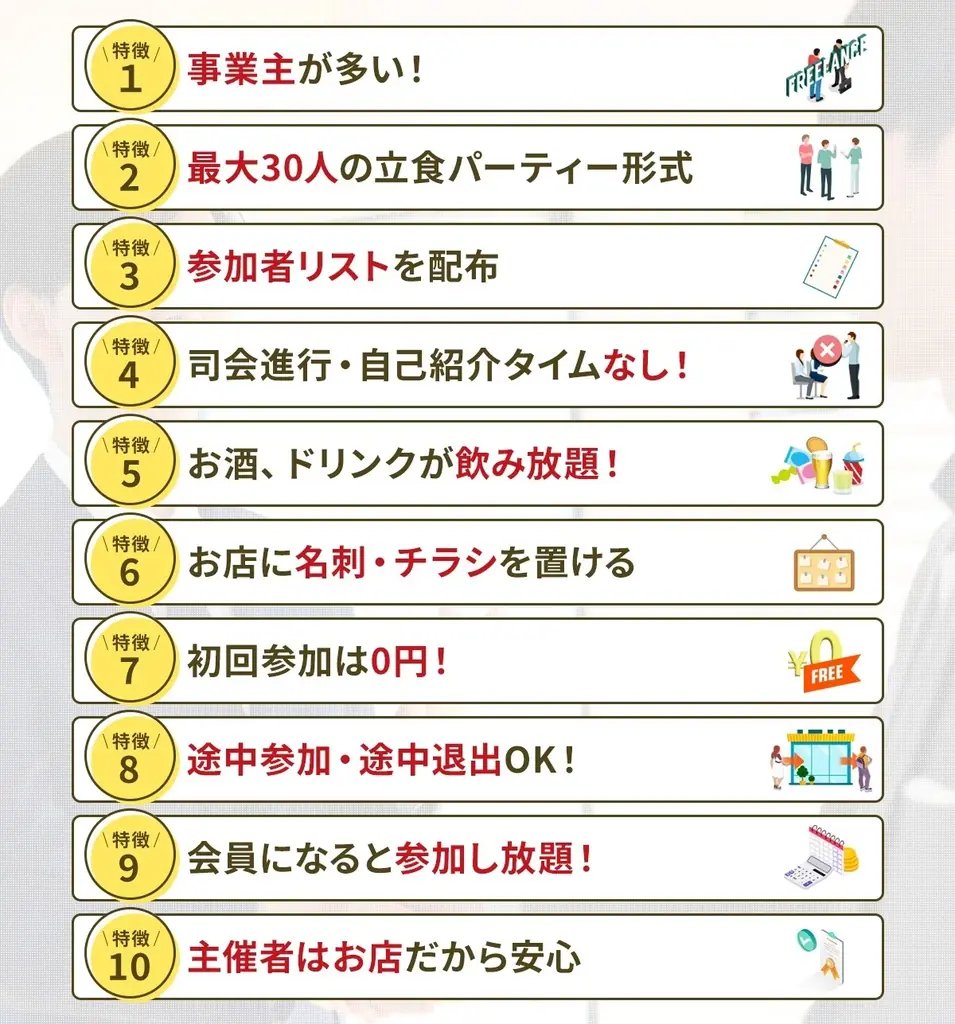 名古屋で異業種交流会が開催！初回無料で最大30名、事業主やフリーランスの人脈づくり、協業相手探しに（11月28日） 画像 2