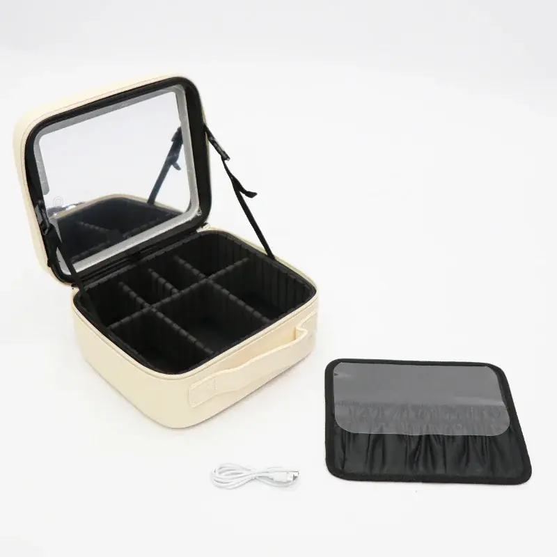 新発売!!スッキリ収納上手に。【SAFFRON】LEDミラー付きコスメボックス　HED-0932 画像 6