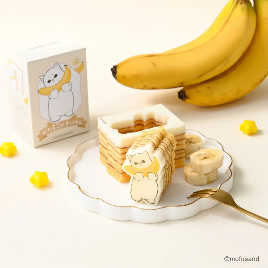 あの「mofusand」がスイーツに！　もふもふにゃんこの“かたにゃきバウム”新発売 画像 6