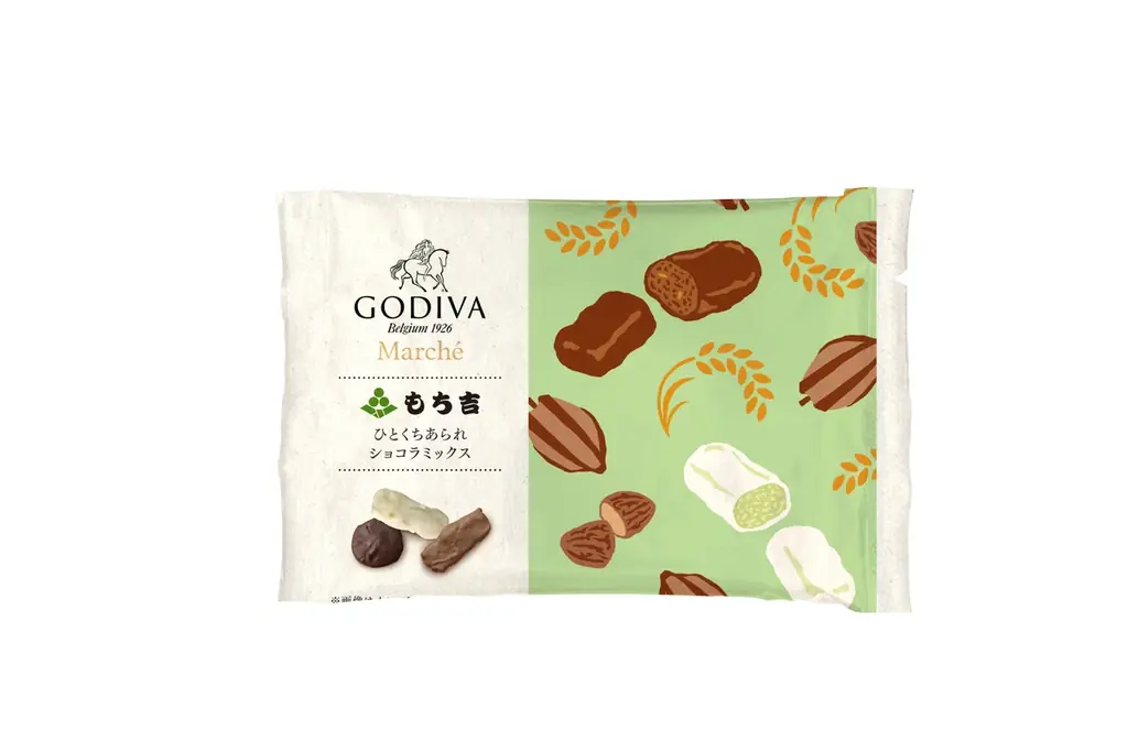 福岡県直方市の米菓・和菓子店「もち吉」とのコラボレーション第3弾！ゴディバ「ひとくちあられ ショコラミックス」発売 画像 3