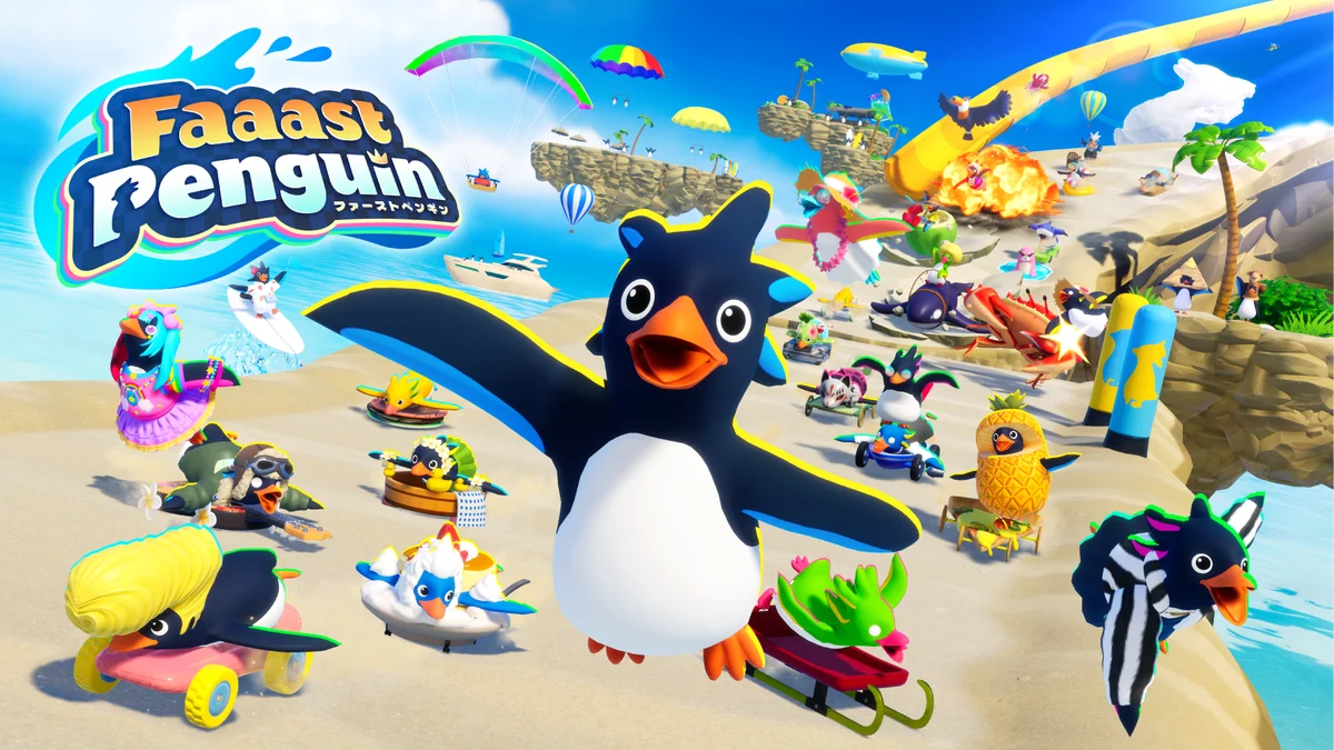 ペンギンたちがスノーボードで連続トリック！？基本無料・マルチプラットフォームの『Faaast Penguin』に雪山ワールドが12月4日から登場！ 画像 14