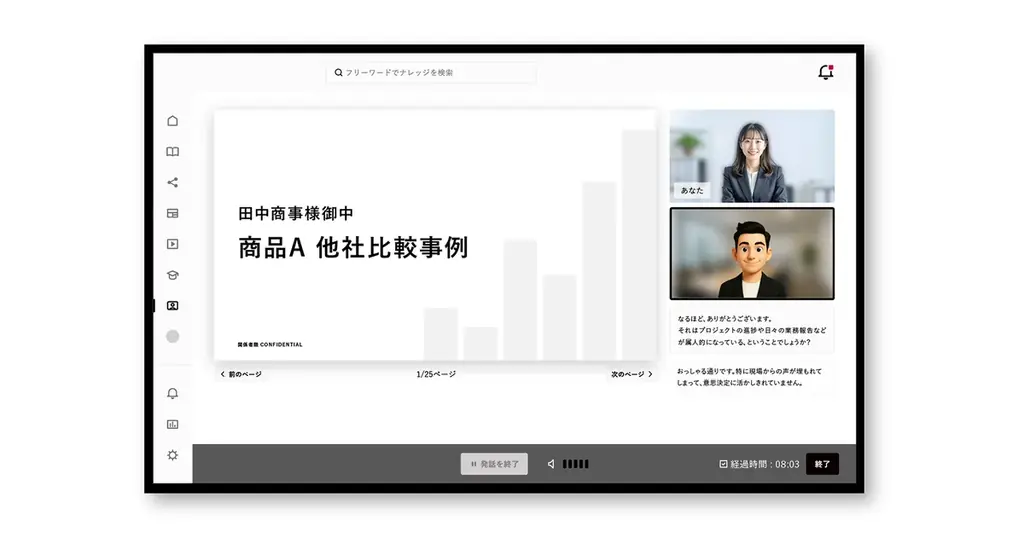 ナレッジワーク、AIアバターによる実践型ロープレトレーニング「ナレッジワークAI営業ロープレ」を提供開始 画像 3
