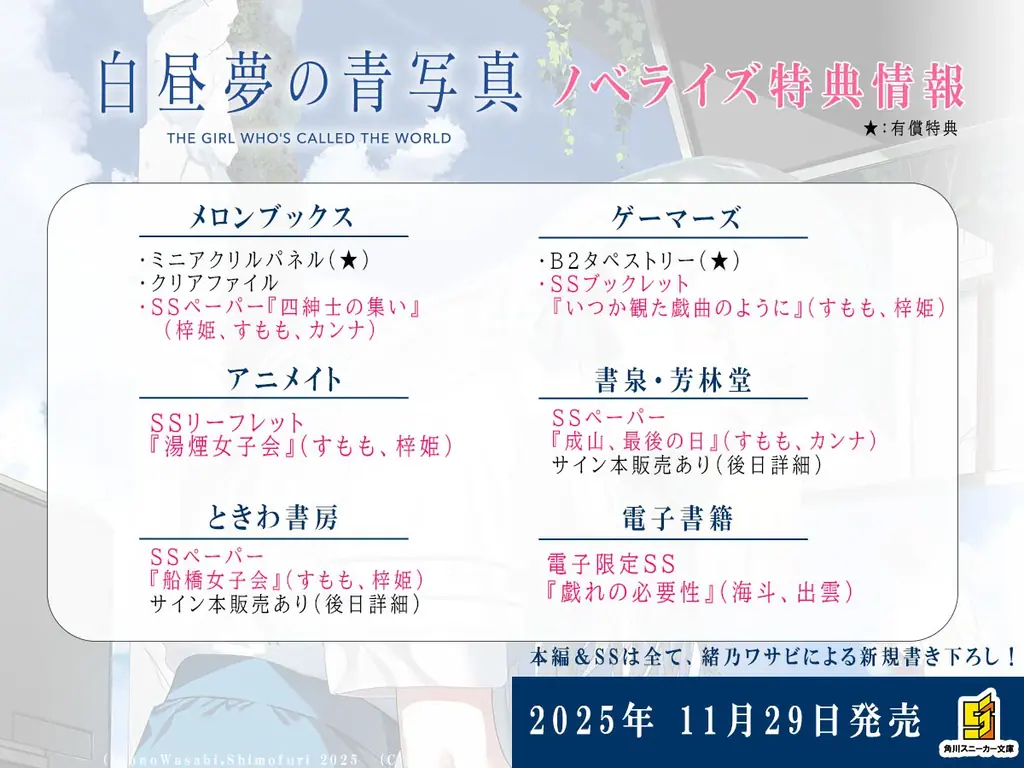 傑作ADVゲームを完全公式ノベライズ！　小説版『白昼夢の青写真』がスニーカー文庫より本日(11/29)発売！ 画像 6