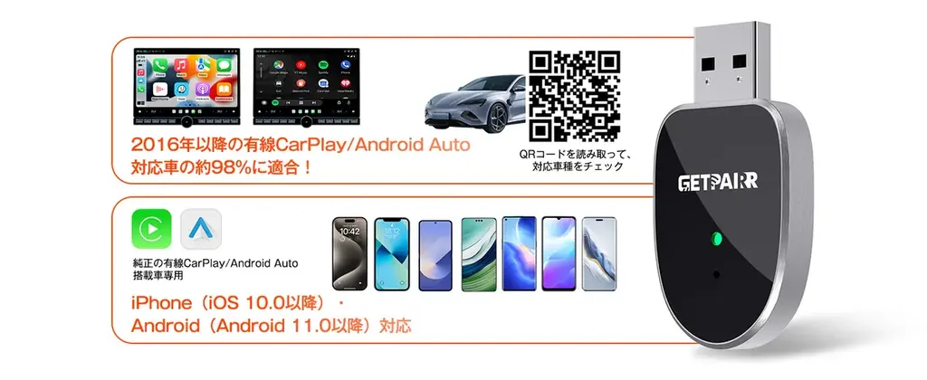 GETPAIRR MINI 2｜有線CarPlay／Android Autoを完全ワイヤレス化する人気モデルが、ブラックフライデー最終2日にブランド最大級の特別優待を感謝を込めて実施 画像 7