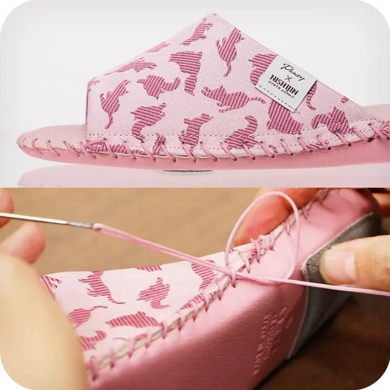 【猫好き必見】伝統の西陣織×老舗パンジーが生み出す“最強かわいい”猫柄ルームシューズ誕生―オンラインショップ限定200足 画像 2