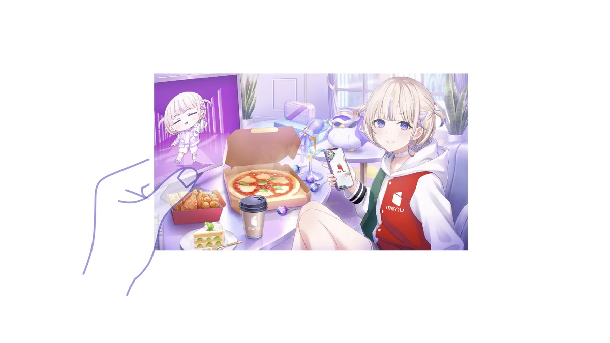 menu、人気VTuber「轟はじめ」と初コラボ！ランチョンマットやアクスタが当たるキャンペーンを開催-さらに初めての利用の方には限定ポストカードが全員当たる- 画像 3