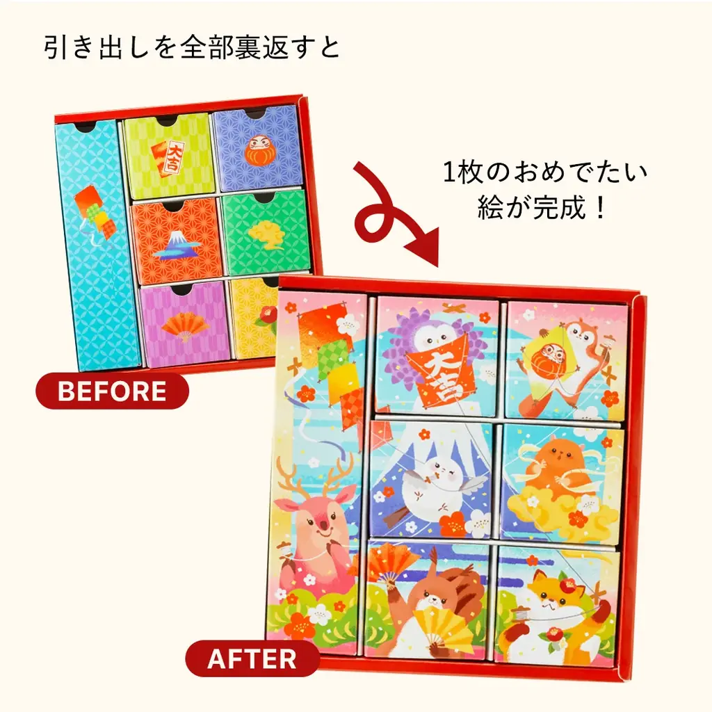 【ロイズ】年末年始のカウントダウンにもおすすめ！“引き出し”の仕掛けが楽しい「福めくりボックス」を12月2日に発売。 画像 4