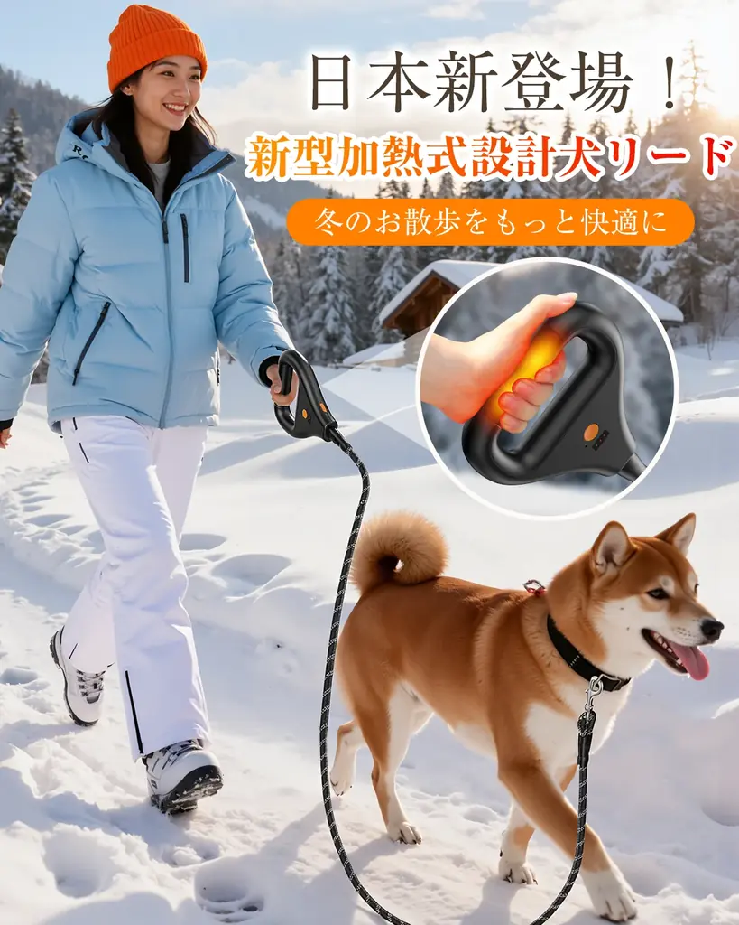 凍える手に効く！HAGOOGIの発熱式犬用リード発売