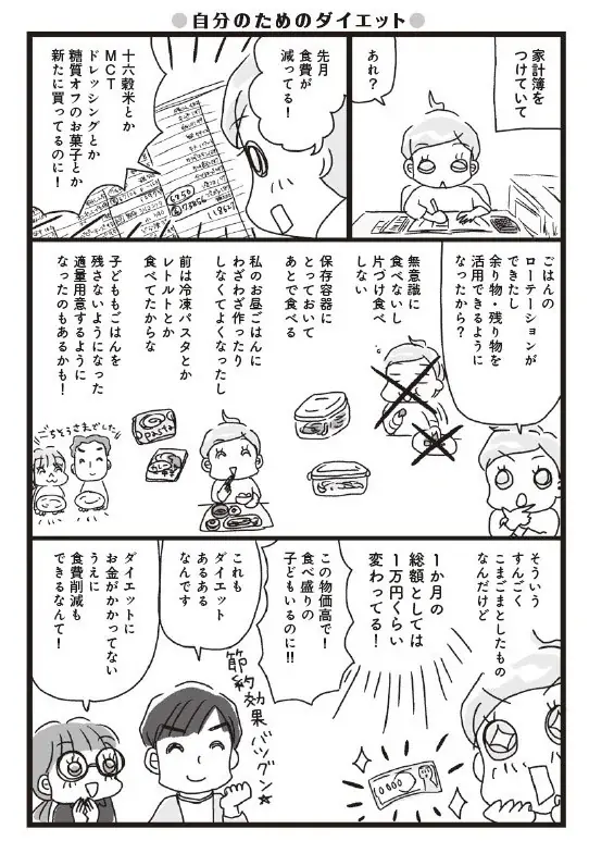 スイーツも揚げ物もOK！ 頑張らなくても痩せられる！ アラフィフでも３か月で７㎏痩せた実体験をマンガ化 画像 5