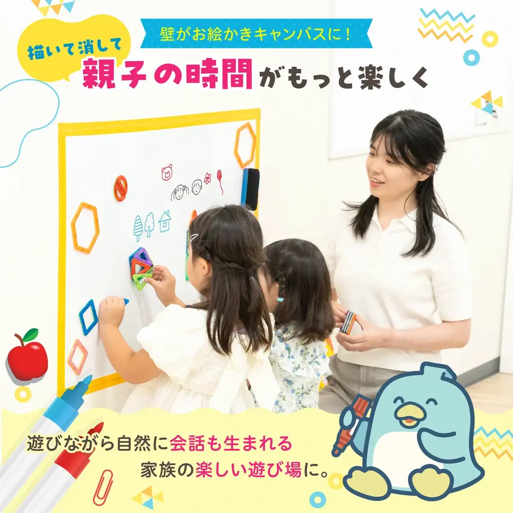 壁に貼って剥がせる粘着式ホワイトボードシート新発売｜壁に貼る強力粘着&磁石OK、こどもの落書きや在宅ワークに最適◎はさみでカット可能【楽ペタホワボ】 画像 5