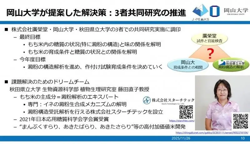 【岡山大学】岡山大学と株式会社廣榮堂が「きびだんご」の伝統継承と新たな価値創造へ総合的連携を開始～農学・経済学の知見を結集し、地域農業の課題解決とイノベーションに挑む～ 画像 4