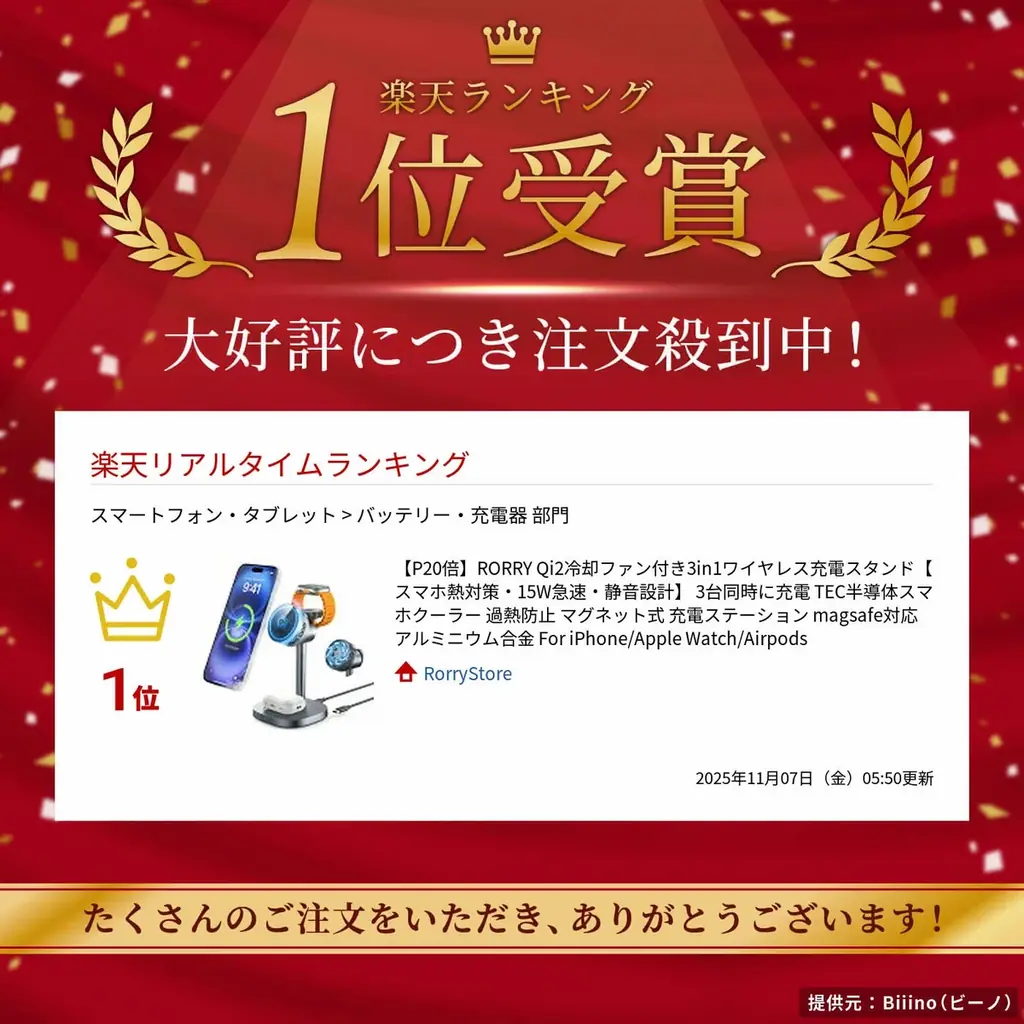 【楽天SS 今夜20時開幕！】RORRY最大50%OFF！人気モバイルバッテリー・3in1充電器・AppleWatchバンド・充電式カイロが破格プライスで手に入るチャンス 画像 24