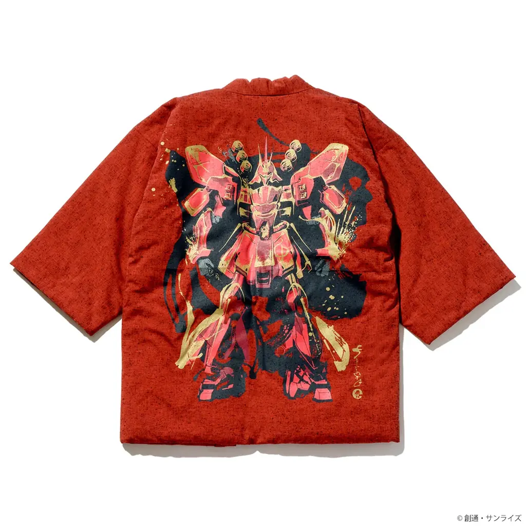 『機動戦士ガンダム 逆襲のシャア』、『機動戦士ガンダム 閃光のハサウェイ キルケーの魔女』より、大正二年創業の老舗、宮田織物とのコラボによる「わた入れ半纏（はんてん）」が登場! 画像 6