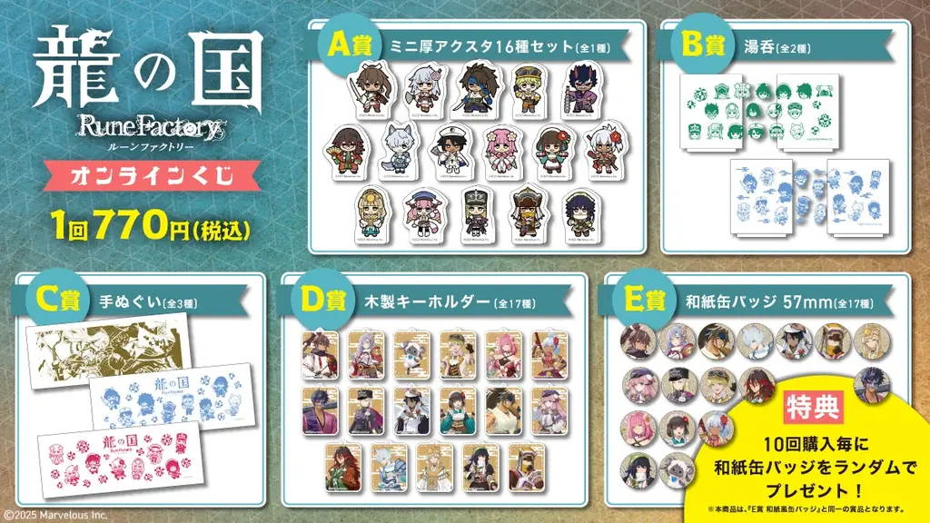 Slash Giftにて『龍の国 ルーンファクトリー』オンラインくじ販売決定！ 画像 2