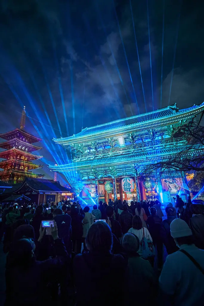 一旗プロデュース「ASAKUSA CULTURE & LIGHTS 2025」の公式記録写真を公開。浅草寺史上初、宝蔵門・五重塔・二天門プロジェクションマッピング。名勝 伝法院庭園と絵馬堂の鑑賞機会。 画像 20