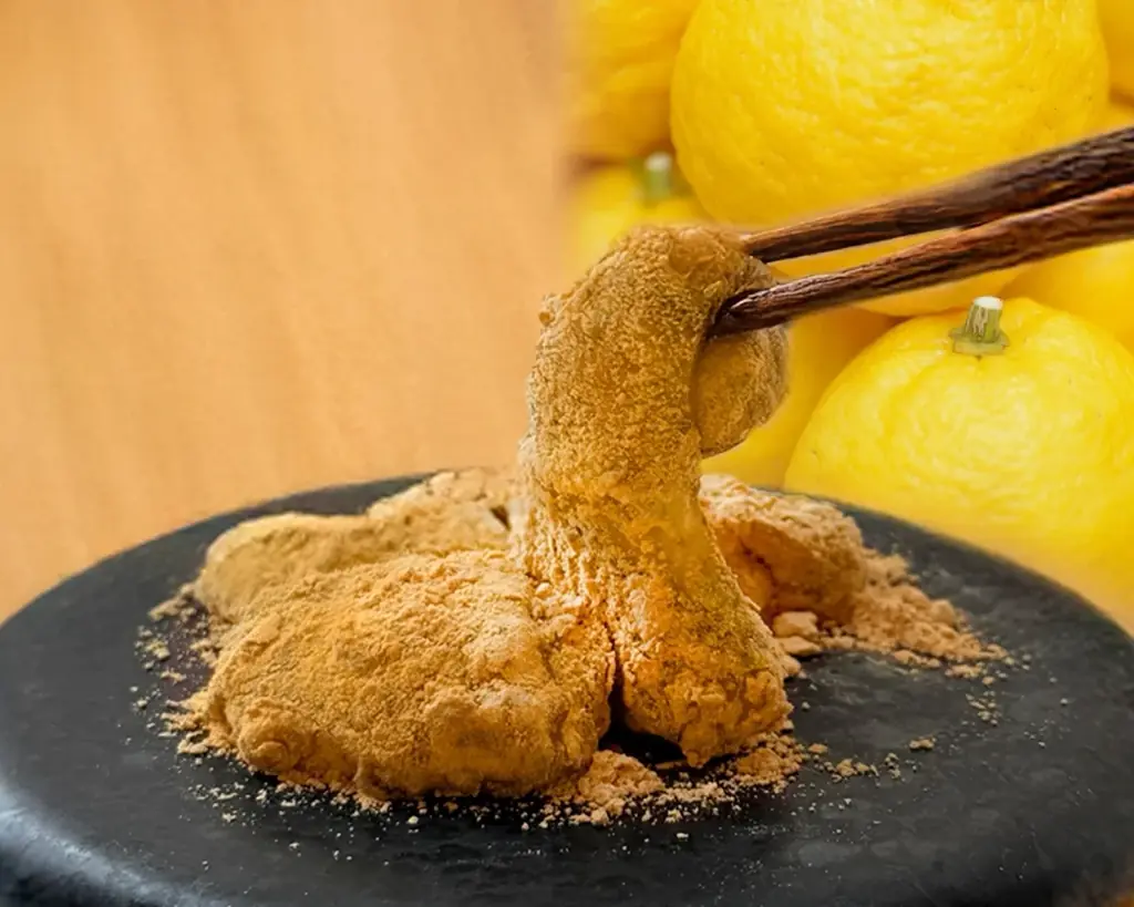 【冬限定わらびもち】冬の味覚「柚子」を贅沢に使用！～爽やかな香りが広がる「ゆずわらびもち」が12/1新発売～ 画像 2