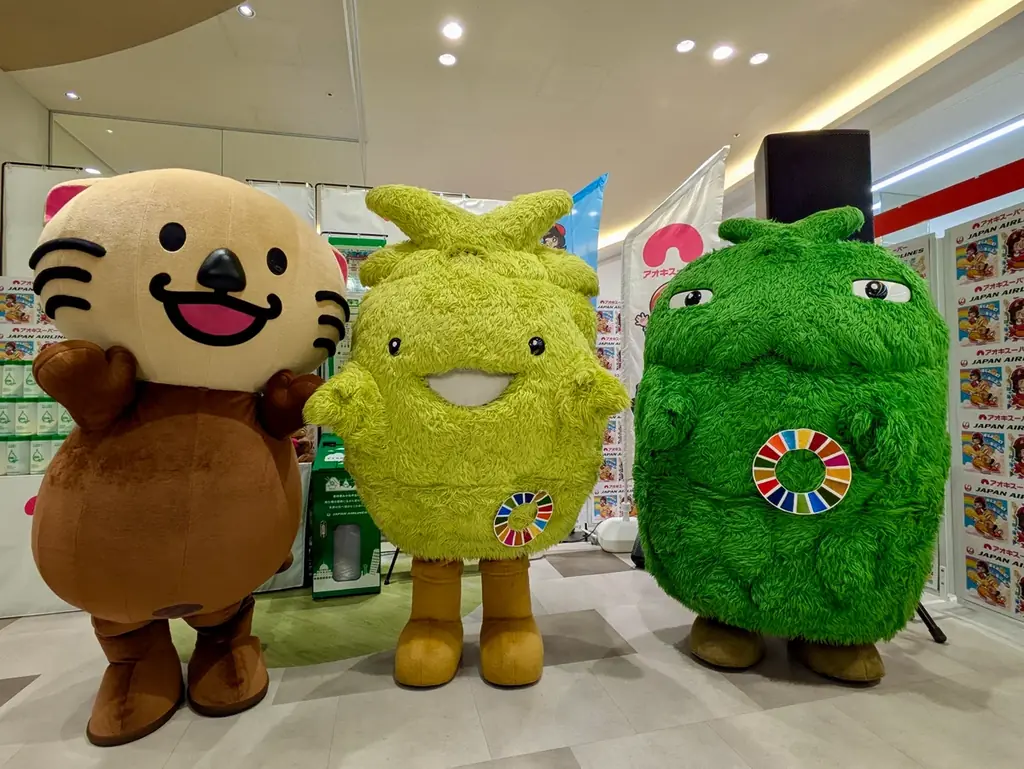 アオキスーパーとJALが実施する『すてる油で空を飛ぼう®』プロジェクトのスターティングセレモニーに大村秀章 愛知県知事とあいちSDGsアンバサダー『モリゾー』・『キッコロ』が参加！ 画像 5