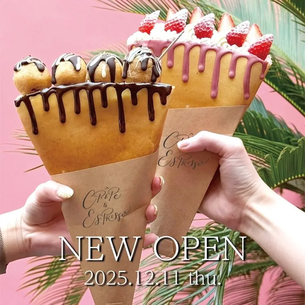 「クレープとエスプレッソと」が大阪・なんばに誕生！！パリパリの“黄金クレープ”とピンクの世界で、五感がときめく“体験型スイーツスポット”を提供します！ 画像 3