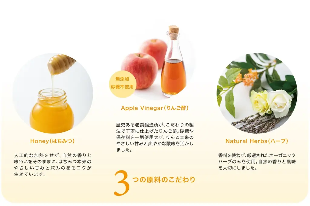【12月10日発売】自然の恵みで、心とカラダをやさしく整える贅沢な Beauty「ハーブ蜜酢」。こだわりのオーガニックハーブを閉じ込めた新商品 画像 2