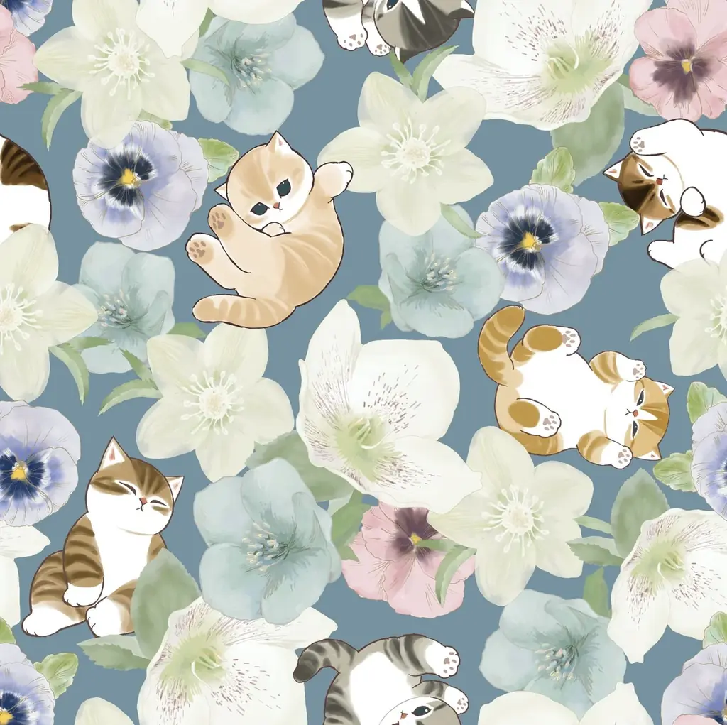 mofusand×日比谷花壇、初のコラボレーションが実現！フローリストが描く「花屋さんのお花柄」とキュートなにゃんこが出会う新シリーズ 画像 3