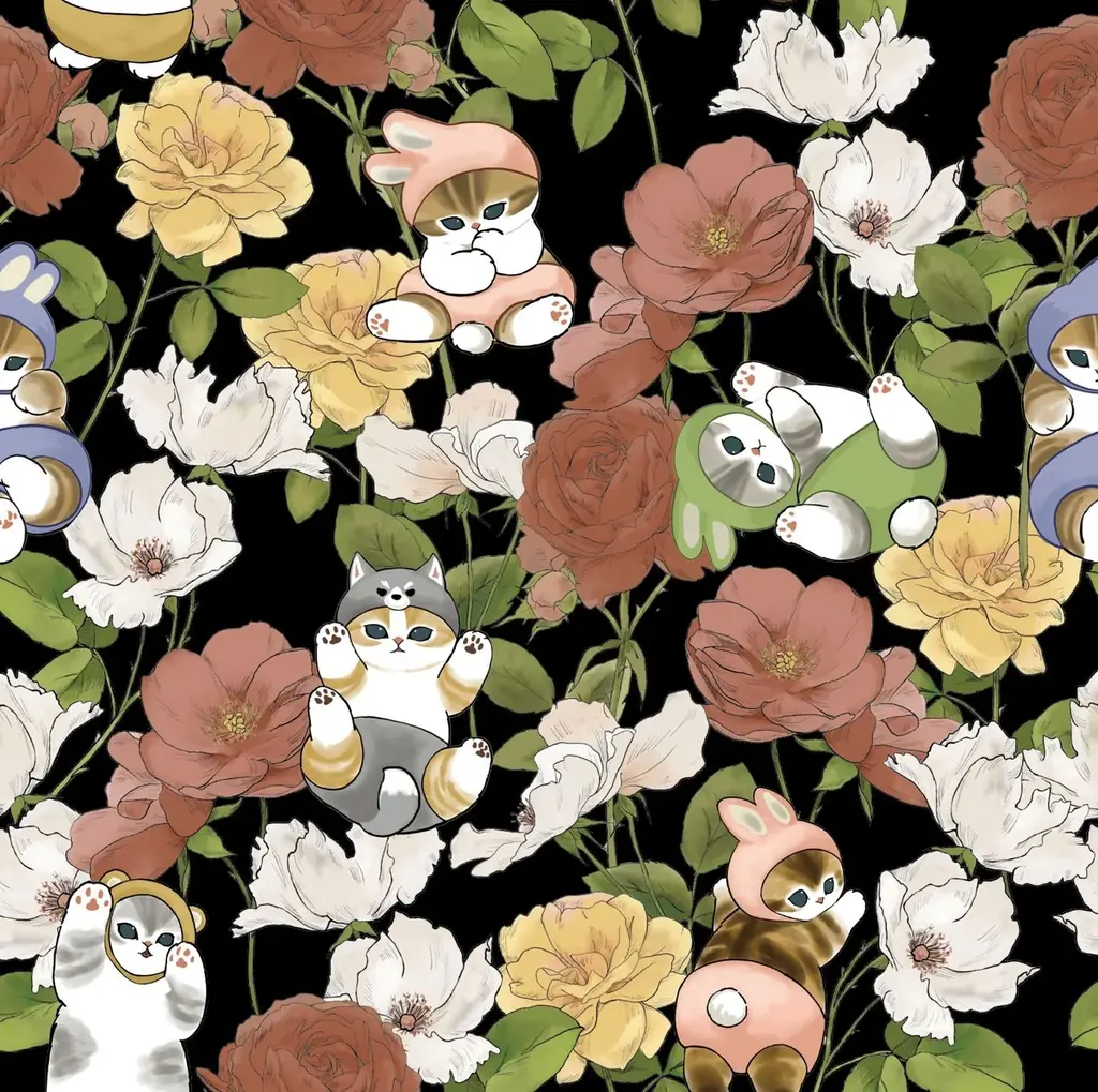 mofusand×日比谷花壇、初のコラボレーションが実現！フローリストが描く「花屋さんのお花柄」とキュートなにゃんこが出会う新シリーズ 画像 5