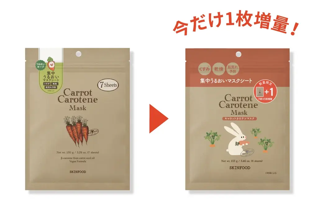 【数量限定】SKINFOODキャロットカロテンマスク7枚入りが今だけ1枚増量！ 画像 3